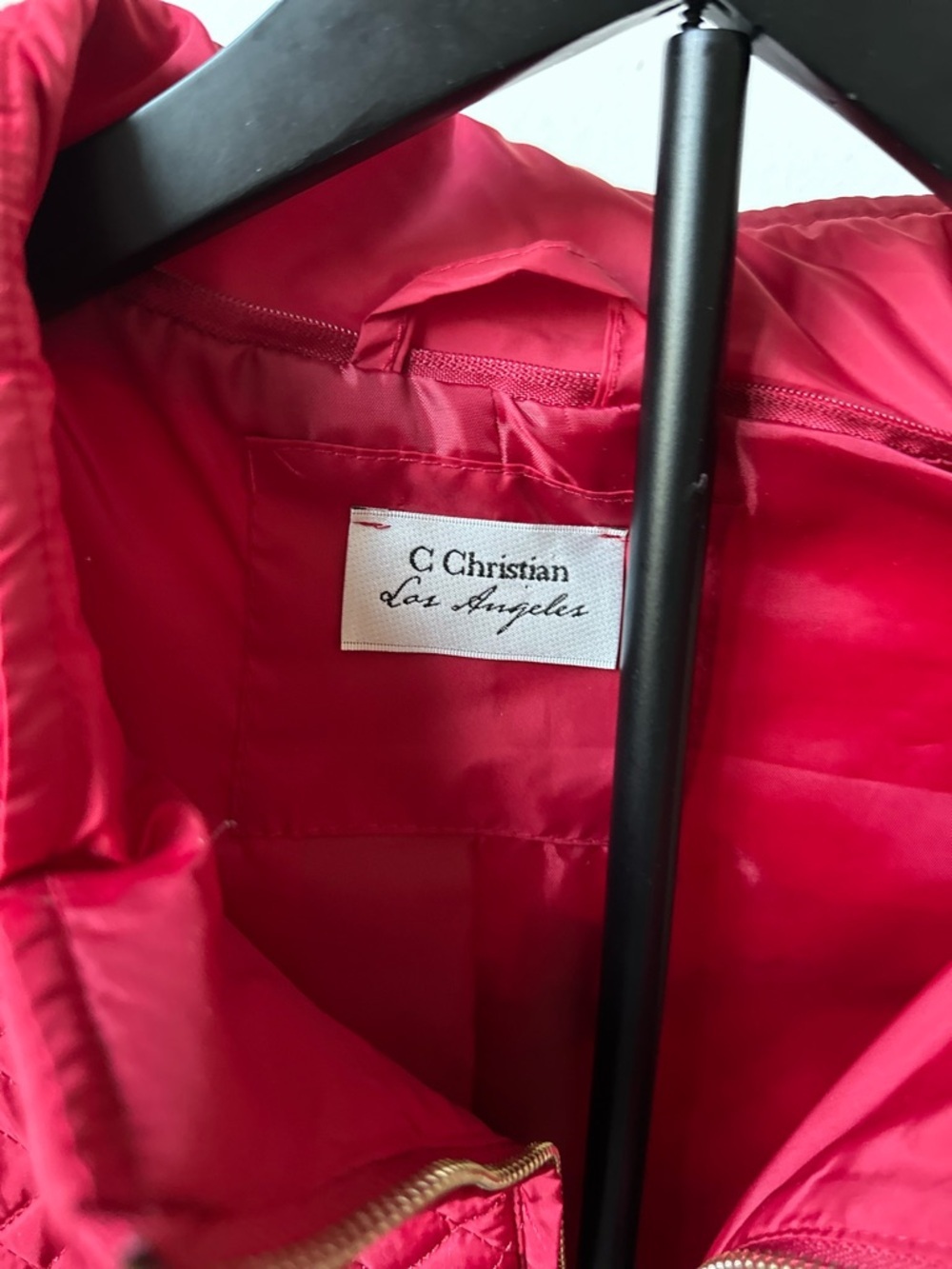 Classic Quilted Red Women's Vest with Zip Pockets - Picture 6 of 12